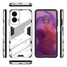 For Motorola Moto G24 4G Punk Armor 2 in 1 PC + TPU Phone Case with Holder(White) - 3