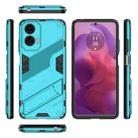 For Motorola Moto G24 4G Punk Armor 2 in 1 PC + TPU Phone Case with Holder(Blue) - 3