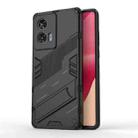 For Motorola Edge 50 Fusion 5G Global Punk Armor 2 in 1 PC + TPU Phone Case with Holder(Black) - 1