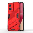 For Motorola Edge 50 Fusion 5G Global Punk Armor 2 in 1 PC + TPU Phone Case with Holder(Red) - 1