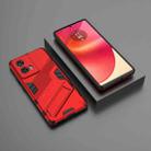 For Motorola Edge 50 Fusion 5G Global Punk Armor 2 in 1 PC + TPU Phone Case with Holder(Red) - 2