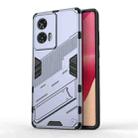 For Motorola Edge 50 Fusion 5G Global Punk Armor 2 in 1 PC + TPU Phone Case with Holder(Grey) - 1