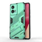 For Motorola Edge 50 Fusion 5G Global Punk Armor 2 in 1 PC + TPU Phone Case with Holder(Green) - 1