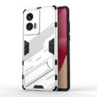 For Motorola Edge 50 Fusion 5G Global Punk Armor 2 in 1 PC + TPU Phone Case with Holder(White) - 1