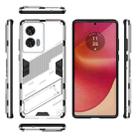 For Motorola Edge 50 Fusion 5G Global Punk Armor 2 in 1 PC + TPU Phone Case with Holder(White) - 3