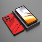 For Motorola Edge 60 Fusion 5G Global Punk Armor 2 in 1 PC + TPU Phone Case with Holder(Red) - 2