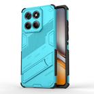 For Motorola Edge 60 Fusion 5G Global Punk Armor 2 in 1 PC + TPU Phone Case with Holder(Blue) - 1