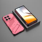 For Motorola Edge 60 Fusion 5G Global Punk Armor 2 in 1 PC + TPU Phone Case with Holder(Light Red) - 2