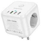 hoco BAC10 PD20W Type-C+3USB Ports with 3 Socket Desktop Charger, Plug:EU Plug(White) - 1