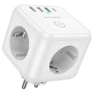 hoco BAC10 PD20W Type-C+3USB Ports with 3 Socket Desktop Charger, Plug:EU Plug(White) - 2