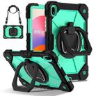 For Huawei Matepad SE 11 2024 Contrast Color Robot Silicone Hybrid PC Tablet Case(Black Mint Green) - 1