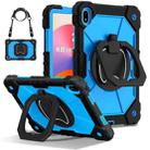 For Huawei Matepad SE 11 2024 Contrast Color Robot Silicone Hybrid PC Tablet Case(Black Blue) - 1