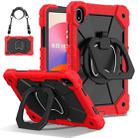 For Huawei Matepad SE 11 2024 Contrast Color Robot Silicone Hybrid PC Tablet Case(Red Black) - 1