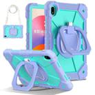 For Huawei Matepad SE 11 2024 Contrast Color Robot Silicone Hybrid PC Tablet Case(Purple Mint Green) - 1