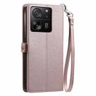 For Xiaomi 13T / 13T Pro Wallet Multi-card Slot Leather Phone Case with Lanyard(Rose Gold) - 3