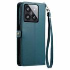 For Xiaomi 14 Pro Wallet Multi-card Slot Leather Phone Case with Lanyard(Green) - 3