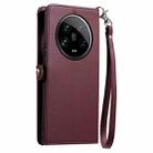 For Xiaomi 14 Ultra 5G Wallet Multi-card Slot Leather Phone Case with Lanyard(Wine Red) - 3