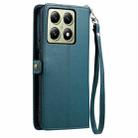 For Xiaomi 14T Pro Wallet Multi-card Slot Leather Phone Case with Lanyard(Green) - 3