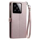 For Xiaomi 15 Wallet Multi-card Slot Leather Phone Case with Lanyard(Rose Gold) - 3