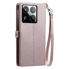 For Xiaomi 15 Pro Wallet Multi-card Slot Leather Phone Case with Lanyard(Rose Gold) - 3