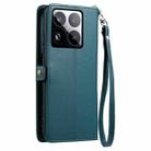 For Xiaomi 15 Pro Wallet Multi-card Slot Leather Phone Case with Lanyard(Green) - 3