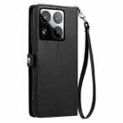 For Xiaomi 15 Pro Wallet Multi-card Slot Leather Phone Case with Lanyard(Black) - 3