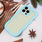 For iPhone 16 Pro Max Candy Color Wave TPU Clear PC Phone Case(Blue) - 2