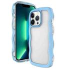 For iPhone 16 Pro Max Candy Color Wave TPU Clear PC Phone Case(Blue) - 3