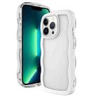 For iPhone 16 Pro Max Candy Color Wave TPU Clear PC Phone Case(White) - 3