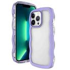 For iPhone 16 Pro Max Candy Color Wave TPU Clear PC Phone Case(Purple) - 3