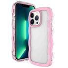 For iPhone 16 Pro Candy Color Wave TPU Clear PC Phone Case(Pink) - 3