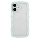 For iPhone 16 Plus Candy Color Wave TPU Clear PC Phone Case(Green) - 1