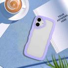 For iPhone 16 Plus Candy Color Wave TPU Clear PC Phone Case(Purple) - 2