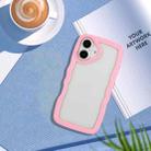 For iPhone 16 Plus Candy Color Wave TPU Clear PC Phone Case(Pink) - 2