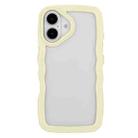 For iPhone 16 Plus Candy Color Wave TPU Clear PC Phone Case(Yellow) - 1