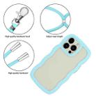 For iPhone 16 Pro Max Candy Color Wave TPU Clear PC Phone Case with Lanyard(Blue) - 2