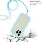 For iPhone 16 Pro Max Candy Color Wave TPU Clear PC Phone Case with Lanyard(Blue) - 3