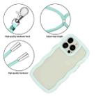 For iPhone 16 Pro Max Candy Color Wave TPU Clear PC Phone Case with Lanyard(Green) - 2