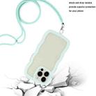 For iPhone 16 Pro Max Candy Color Wave TPU Clear PC Phone Case with Lanyard(Green) - 3