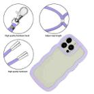 For iPhone 16 Pro Max Candy Color Wave TPU Clear PC Phone Case with Lanyard(Purple) - 2