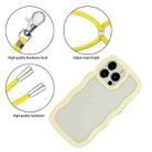 For iPhone 16 Pro Max Candy Color Wave TPU Clear PC Phone Case with Lanyard(Yellow) - 2