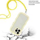 For iPhone 16 Pro Max Candy Color Wave TPU Clear PC Phone Case with Lanyard(Yellow) - 3