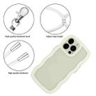 For iPhone 16 Pro Candy Color Wave TPU Clear PC Phone Case with Lanyard(White) - 2