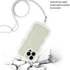 For iPhone 16 Pro Candy Color Wave TPU Clear PC Phone Case with Lanyard(White) - 3