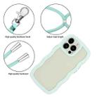 For iPhone 16 Pro Candy Color Wave TPU Clear PC Phone Case with Lanyard(Green) - 2