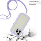 For iPhone 16 Pro Candy Color Wave TPU Clear PC Phone Case with Lanyard(Purple) - 3