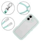 For iPhone 16 Plus Candy Color Wave TPU Clear PC Phone Case with Lanyard(Green) - 2