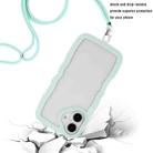 For iPhone 16 Plus Candy Color Wave TPU Clear PC Phone Case with Lanyard(Green) - 3