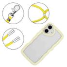 For iPhone 16 Plus Candy Color Wave TPU Clear PC Phone Case with Lanyard(Yellow) - 2