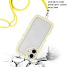 For iPhone 16 Plus Candy Color Wave TPU Clear PC Phone Case with Lanyard(Yellow) - 3